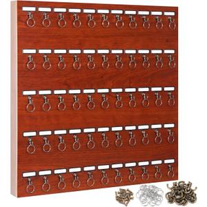 Xuhal Key Rack, Wall-Mounted Keychain Holder Display Hanging Board with 55 Bolted Metal Hooks with Customize Nameplate for Garage, Car Dealer, Office, Hotel, Real Estate, 23 x 23 Inches, 23 x 23 x 2.24 inches