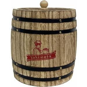 Yakimoto Wooden Barrel With Lid Food Storage Container Tea Canister Kitchen Storage Caddy For Tea Bag, Loose Tea, Flour, Coffee, Bean, Food Preserve