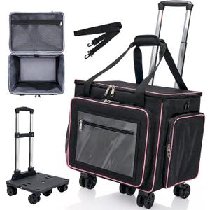 2025 Rolling Teacher Tote Bag with 15.6" Laptop Compartment (Black)