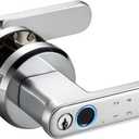 Fingerprint Door Knob with keypad, Entry Keyless Door Lock with Handle, Fingerprint, Code, Keys, 0.2s Biometric Smart Door Lock for Bedroom, Hotel, Office