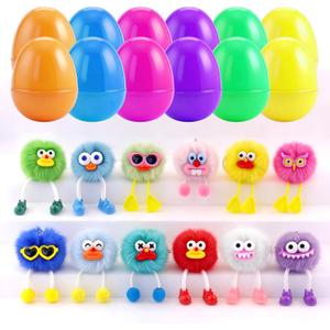 12 PCS PreFilled Easter Eggs with Plush Toys Keychain Decoration Stuffed Toy Great for Kids Boys Girls Easter Basket Stuffers Party Favors Easter Egg Fillers Hunt for Easter Egg Hunt Prizes