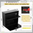 Yaocom Extra Large Wall Mount Mailboxes for Outside 18 x 16.5 x 7 Inches Locking Security Mail Box Galvanized Steel Wall Mailbox Large Capacity Post Box with Key Lock and Reflective Stickers(Black)