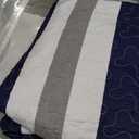 Finlonte Navy Oversized King Bedspread 120"x120" - 3 Pieces 100% Cotton Striped Bedspread Coverlet Set, Lightweight Quilted Bed Spread, Modern Oversized Queen Quilt with 2 Pillowshams, Navy/Gray/White