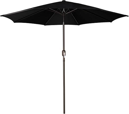 9' Outdoor Patio Umbrella, Outdoor Table Umbrella, Yard Umbrella, Market Umbrella with 8 Sturdy Ribs, Push Button Tilt and Crank