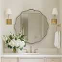 ANDY STAR Brushed Gold Round Wall Mirror 30 Inch, Brass Round Bathroom Mirrors for Over Sink, Anti-Rust Brass Circle Mirror for Bathroom, Entryway