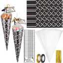 Marspark 60 Set Graduation Treat Bags Class of 2026 Grad Party Favors DIY Cone-shaped Goodie Candy Grad Bags with Wrap Paper, Tags & Twist Ties for Gifts Wrapping Congrats Party Supplies