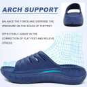 KuaiLu Mens Recovery Sandals Orthotic Arch Support Open Toe Sport Slides Thick Cushion Orthopedic Plantar Fasciitis Slip On Wide Width Summer Pool Beach Waterproof (Blue, M)