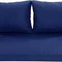 Outdoor Loveseat Cushions for Patio Furniture, Waterproof Weather & Fade Resistant Seat and Backrest Cushion Set with Removable Cover, 46 x 26 Inch, Navy (46*26*4/1P+19*24/2P)