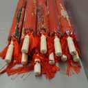 Sadnyy 10 Pcs 33" Chinese Oiled Paper Umbrella Bulk with Tassels Japanese Art Asian Style Silk Parasol for Wedding Parties, Bridal Showers, Photography Costume Cosplay Decoration (Red)