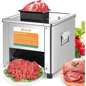 Newhai 850W Meat Cutter Cutting Machine 15mm Electric Meat Slicer Shredded Machine Stainless Steel 330lb/h for Boneless Pork Chicken Fish for Family Commercial Use (Meat thickness: 15mm/0.6inch)