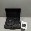 Vinyl Record Player 3-Speed Bluetooth Suitcase Portable Belt-Driven Record Player with Built-in Speakers RCA Line Out AUX in Headphone Jack Vintage Turntable (Black)