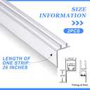 Frienda 2 Pack 26 Inch Two-pronged Shower Vinyl Sweep and Seal Top or Bottom Seal Accent Drip Vinyl Universal Use for Top or Bottom for Home or RV Showers (Straight Edge)