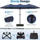 Suteck 15FT Patio Umbrella with Base Included, Dark Blue