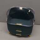 lurcns Makeup Organizers and Storage Make up Organizer for Vanity Cosmetics Skincare With Lid and Drawers Display Cases for Countertop Bathroom Women Teenager Girl Gifts(Dark Green)