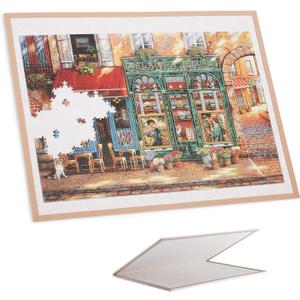 Jigsaw Puzzle Board for 1500 Pieces | Foldable Puzzle Board, 37" x 29.5" Felt Display Board