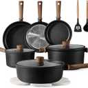 CAROTE Nonstick Pots and Pans, Induction Cookware Set  Kitchen Cooking Sets, Pot and Pan Non Stick w/Frying pan (PFOS, PFOA Free)