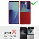 Cresee Case for Samsung Galaxy Z Flip 7 (2025) with Built-in Cover Screen Protector, Thin Hard Matte Polycarbonate Phone Case for Galaxy Z Flip7 - Red