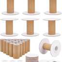 PH PandaHall 16 Sets Empty Paper Thread Spools, Wire Weaving Bobbins Paper Sewing Spools Detachable Thread Ribbon Holder for Yarn Cord Embroidery Sewing DIY Arts Crafts, 50mm/1.97" (BurlyWood)