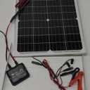SOLPERK Solar Panel Kit 20W 12V, Solar Battery Trickle Charger Maintainer + Upgrade Controller + Adjustable Mount Bracket for Boat Car RV Motorcycle Marine Automotive