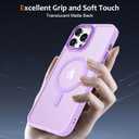 Anuck Case for iPhone 14 Pro Case Magnetic Phone Case Compatible with MagSafe, Soft TPU Bumper Hard Translucent Matte Back Slim Fit Shockproof Protective Cover for Men Women Girls - Light Purple