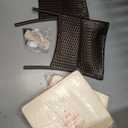 FDW Patio Bistro Conversation Set Wicker Furniture 2 Rattan Chairs Cushions and Glass Coffee Table for Porch Lawn Garden Balcony Backyard, 3 Pieces, Brown and Khaki