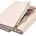 Travelambo RFID Blocking Wallet Women Small Womens Wallet Credit Card Holder Mini Compact Trifold Wallets for Women with Coin Pocket Zipper (Napa Blue)