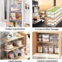 MANO Fridge Drawer Pull Out Stackable Bins with Handle Clear Refrigerator Drawers Organizer Food Storage Container Box with Dividers Plastic Produce Saver for Pantry, Cabinet, Kitchen, Clothes4Pack