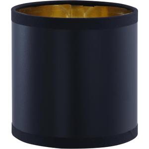 Aspen Creative 31203 Small Clip-On Drum Lamp Shade in Black with Gold Inside, 5" Top x 5" Bottom x 5" Slant Height, for Chandeliers & Wall Sconces