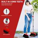 2-Pack is More economical,Brooms with Dustpan Combo Set with 52" Long Handle, Dustpan Teeth with self-Cleaning Function, Indoor and Outdoor Sweeping, Perfect for Home Office (Large/Red /2-Pack)
