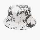 Mashiaoyi Unisex Print Double-Side-Wear Reversible Bucket Hat, Gray White Tie-dye