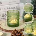 SUPMIND 24 Pcs Votive Candle Holders, Glass Holders Bulk for Table Centerpiece, Tea Lights Candle Holders for Wedding Shower, Party and Home Decor Green