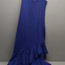 PRETTYGARDEN Wedding Guest Dresses for Women 2026 Summer Formal Gala Maxi Dress Ruffle Mermaid Cocktail Long Dresses Blue M