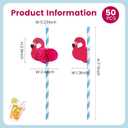 5 x HANSGO 50PCS Flamingo Straws, Flamingo Paper Drinking Straws for Tropical Luau Pool Party Supplies Table Decor Birthday Wedding Tableware Decoration