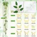 Canlierr 52 Pcs Fairy Birthday Party Decorations Set 4pcs Total 23.6ft Wisteria Artificial Flowers Garland Banner 48pcs 3D Butterfly Hanging Decor for Garland Wedding Home Tea Girl Party(White)