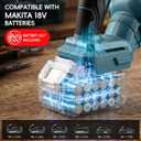 Cordless Handheld Vacuum Cleaner Compatible with Makita 18V Battery(Tool Only,No Battery),16000Pa Portable Vacuum with 2 HEPA Filters& 4 Attachments, Lightweight 2.2 lbs for Car,Home & Garage Cleaning