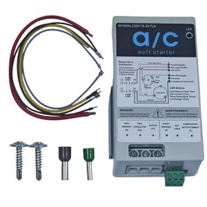 16-32A AC Soft Start Module Compatible with 4-7 Ton air conditioners Reverse Motor Protection Reduces Startup Current Compatible with Home use RV generators and Public Power Sources