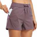 Willit Women's Shorts Hiking Athletic Shorts Yoga Lounge Active Workout Running Shorts Comfy Casual with Pockets 2.5", 2XL, Brown
