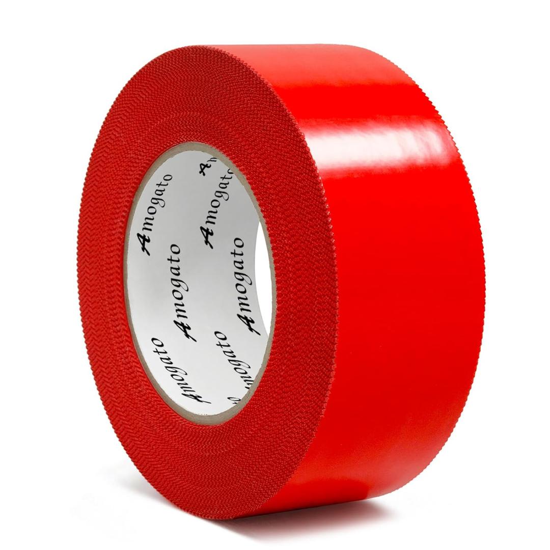 Red Stucco Tape, 2 Inch x 60 Yards, UV-Resistant Stucco Tape, Waterproof Masking Tape for Home Renovation, Surface Protection, Tile Scratch Prevention (1 Roll)