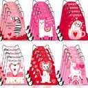 Tudomro 24 Pack Valentines Day Gift Bag Wedding Drawstring Backpack Bulk Tote Drawstring Bags for Kids Birthday Valentines Day Party, Anniversary, 9.84 x 11.81 Inch, 6 Styles