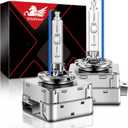 WinPower D1S Xenon HID Headlight Bulb, 8000K Ice Blue White 35W Metal Stents Base High Low Beam Replacement Lights, Pack of 2