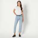 Amazon Essentials Women's High-Rise Straight Leg Jean (Blue)