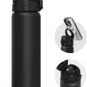 RHINOSHIELD AquaStand Magnetic Bottle 23oz | Round Mouth Stainless Steel Insulated Water Bottle, Sport Bottle with MagSafe Compatible Handle, Tripod with Adjustable Angles, Leak Proof - Classic Black