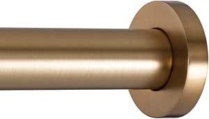 Ivilon Shower Tension Curtain Rod - Adjustable Spring Tension Rod for Shower Curtains, Bathroom, or Windows, Easy to Install, No Drilling Required, Rustproof, Adjustable 54 to 90 Inch Warm Gold