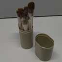 BS-MALL Professional Makeup Brush Set 18 Pcs Premium Synthetic Foundation Powder Concealers Eye Shadows Blush Makeup Brushes with Travel Case (Matte white beige)