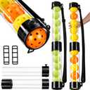 Soulchen 2 Pack Ball Retriever Upper Compatible with Pickleball Tennis Pickup Tube Holds 11/16 Balls with Shoulder Strap Easy Pickup Portable Ball Holder Storage Compatible with Pickleball