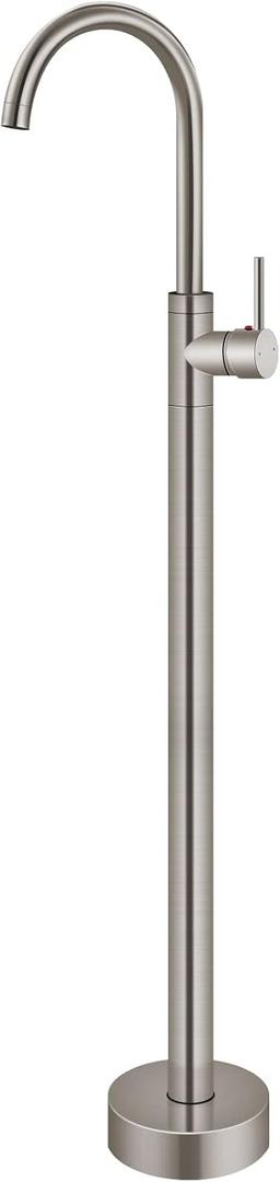 Freestanding Bathtub Faucet Stand Alone Tub Filler Brushed Nickel
Swivel High-Arc Spout Only,No Handheld Spray,High Flow Bath Tub Filler, SUS304,Bathroom Standing Mixer for Soaking Bathtub