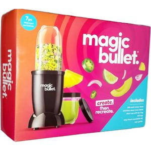 Magic Bullet 7-Piece 250 Watts Personal Blender 18 oz. MBR-0701AKP, All Black
