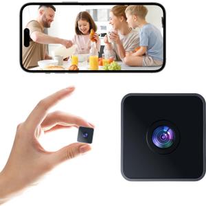 Hidden Cameras - Spy Camera - 1080P HD Indoor Camera - Mini Nanny Cam with Night Vision & Motion Detection- Indoor/Outdoor Wireless Security Cameras, Car, Baby & Pet Monitoring(Square)-X1 (Black)