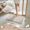 Yimobra Chenille Bathroom Rugs Non Slip, Extra Thick Soft Absorbent Bath Rug 31.5x20 Inch, Machine Washable Quick Dry Bath Mat for Bathroom Floor, Tub and Shower, Home Decor Accessories, Khaki
