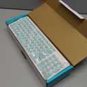 FD Wireless Keyboard and Mouse Combo - 2.4GHz USB Cordless, Cute Round Keys, Quiet and Slim Set for Laptop, Computer, TV, and Mac - Mint Green & White